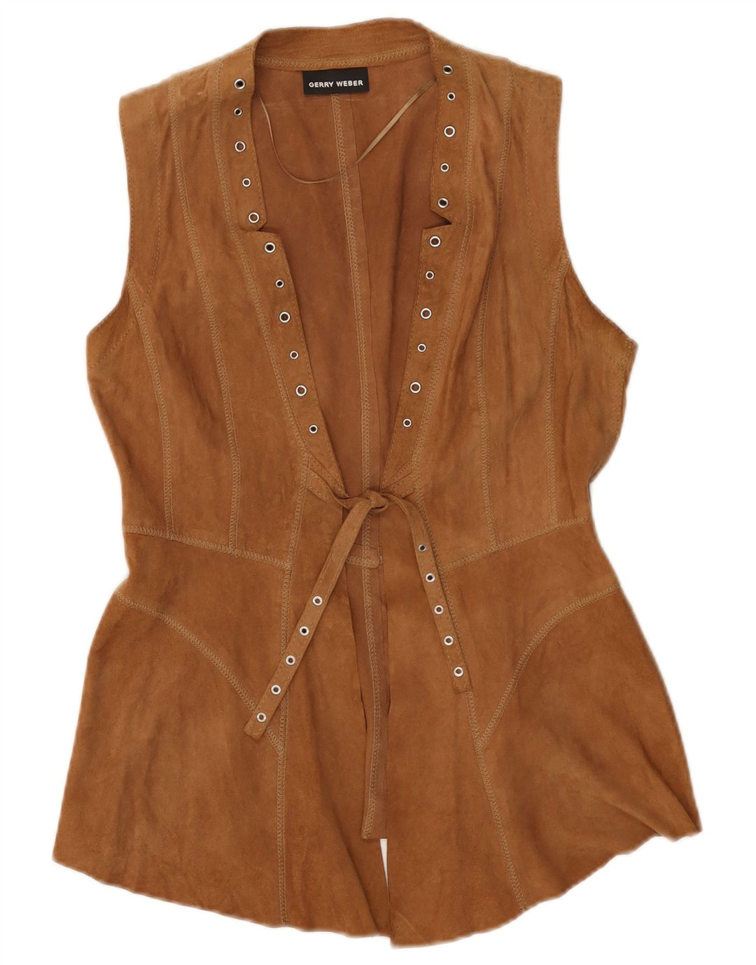 Gerry Weber Γυναικείο σουέτ γιλέκο UK 10 Small Brown Δερμάτινο