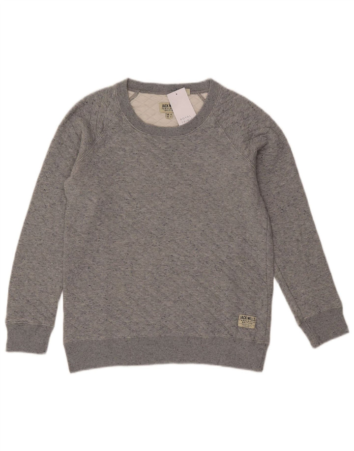 Jack Wills Γυναικείο Φούτερ μεγάλου μεγέθους Jumper UK 8 Small Grey Cotton