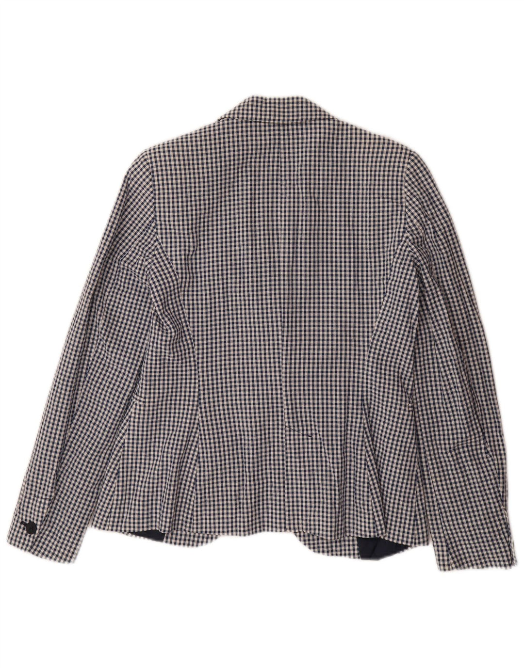 ZARA Γυναικείο τζάκετ μπλέιζερ με 1 κουμπί EU 38 Small Blue Gingham Cotton