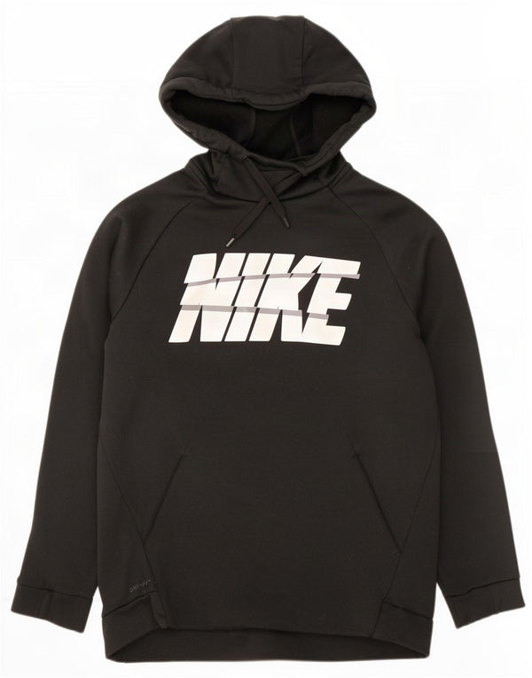 Nike Mens Dri Fit Graphic Hoodie Jumper Μεσαίο μαύρο πολυεστέρα