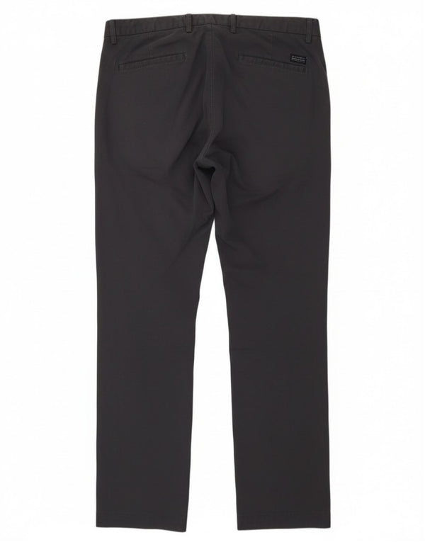 Gant Mens Narrow Fit Low Waist Chino Trousers W32 L34 Navy Blue Cotton