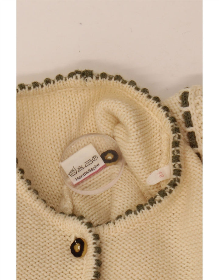 Γυναικείο πουλόβερ VINTAGE Crop Ζακέτα EU 46 XL Μπεζ μαλλί