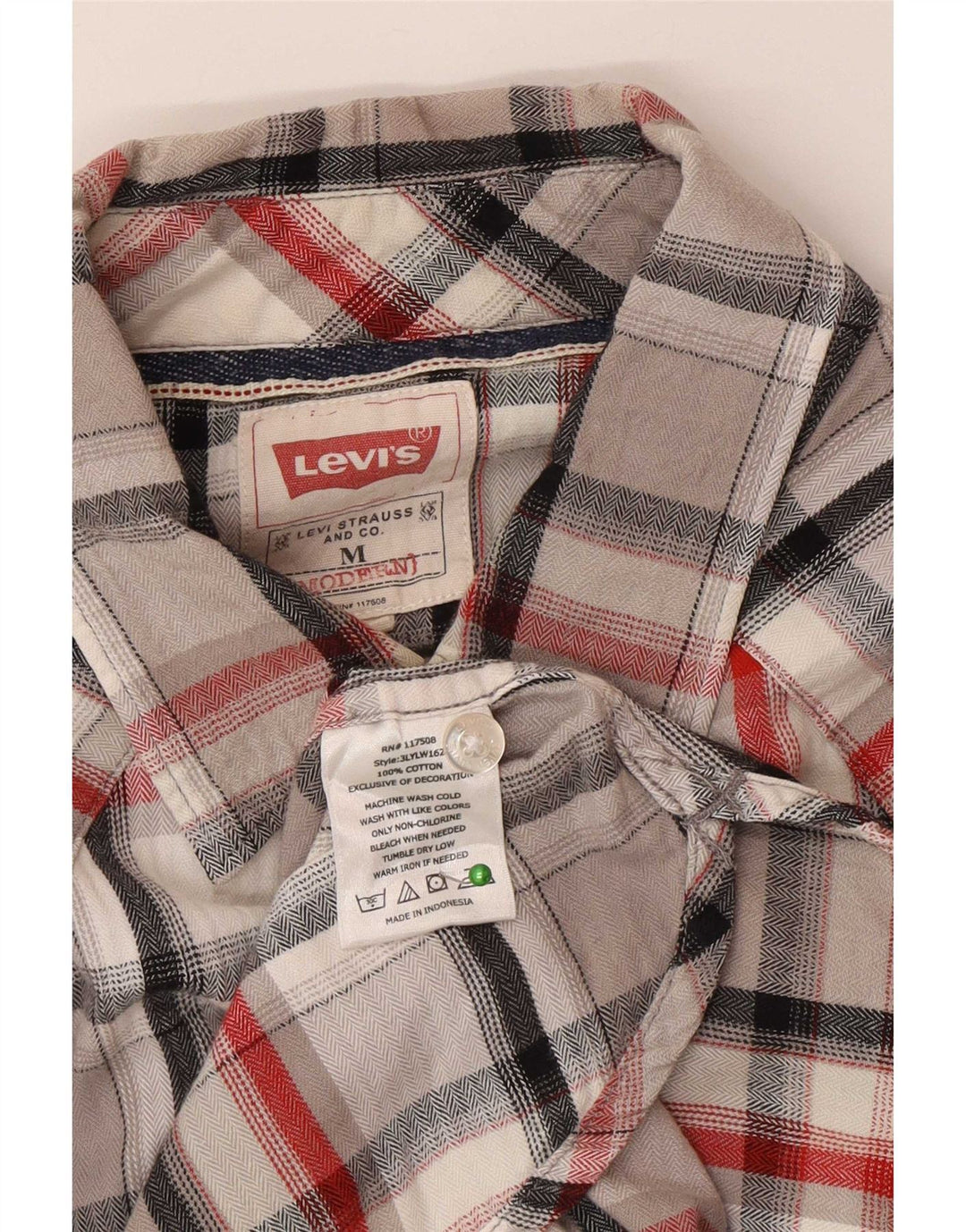Ανδρικό φανελένιο πουκάμισο Levi's Medium Grey Check Cotton