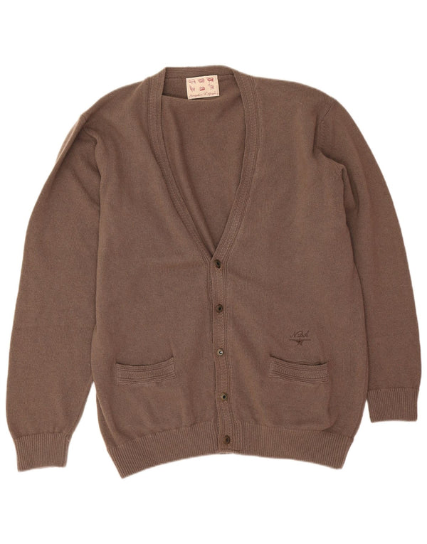 Ανδρικό πουλόβερ vintage ζακέτα 2XL καφέ μαλλί