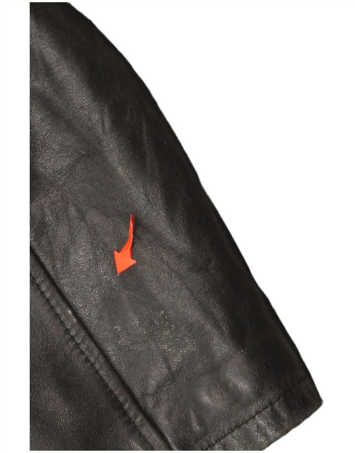 Vintage Γυναικείο Δερμάτινο Παλτό IT 46 Large Μαύρο