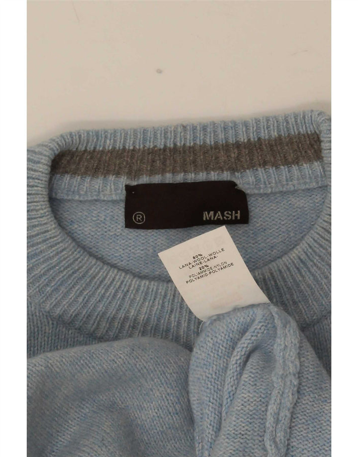 Mash Ανδρικό πουλόβερ με λαιμόκοψη 2XL μπλε μαλλί