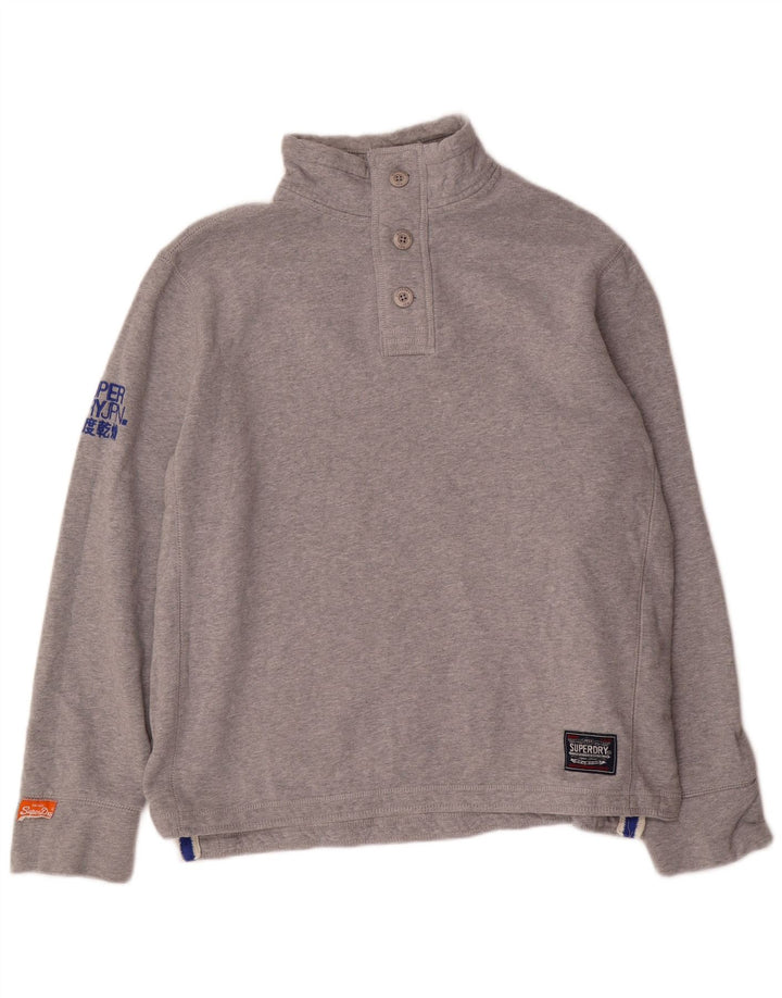 Ανδρικό φούτερ με γραφικό λαιμό SUPERDRY Jumper 2XL με γκρι φούτερ