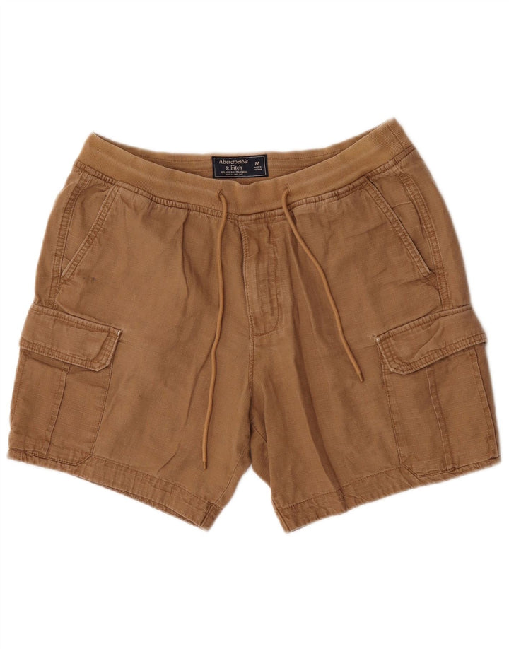 Ανδρικό σορτς Cargo Abercrombie & Fitch, Μεσαίο W32 Καφέ Λινό