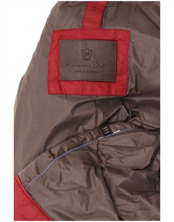 Massimo Dutti Γυναικείο μπουφάν με κουκούλα UK 14 Large Burgundy