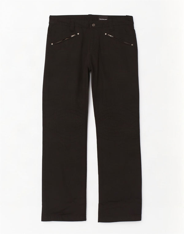 Calvin Klein Ανδρικό Bootcut Casual Παντελόνι W33 L34 Μαύρο βαμβακερό