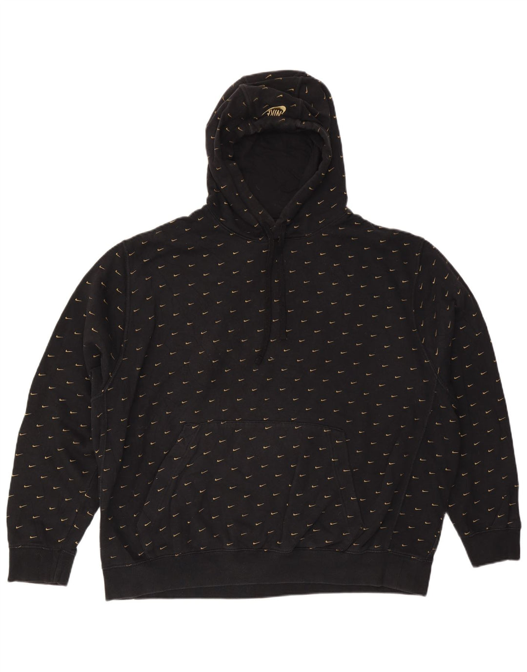 Ανδρικό γραφικό κουκούλα NIKE 2XL, μαύρο βαμβακερό