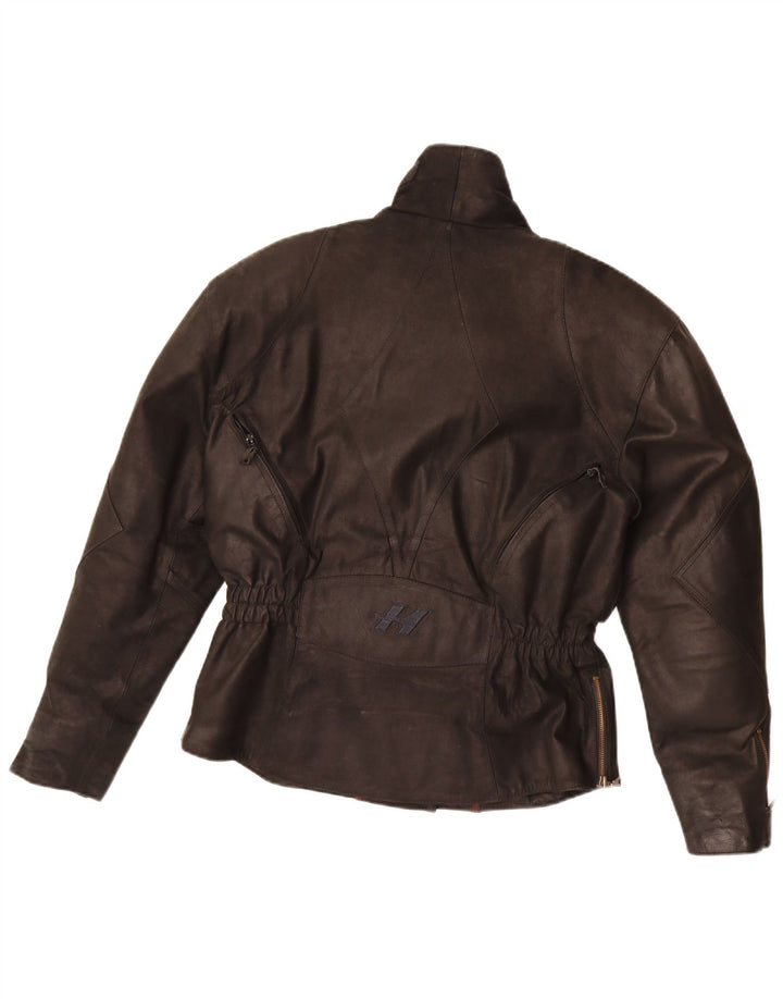 Held Womens Leather Biker Jacket UK 12 Medium Black Leather