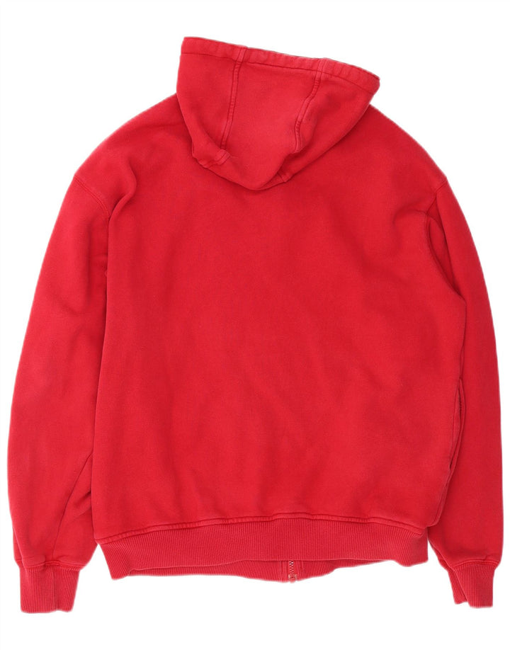 FILA Mens Zip Hoodie Sweater Medium Red Cotton
