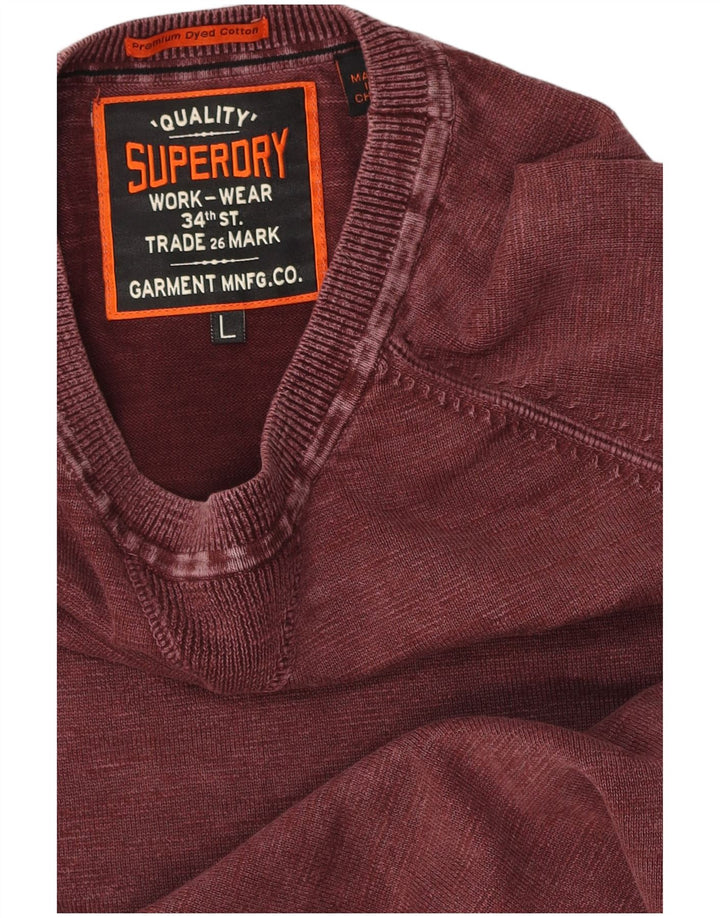 Ανδρικό φούτερ Superdry Jumper Μεγάλο Βουργουνδί Βαμβακερό