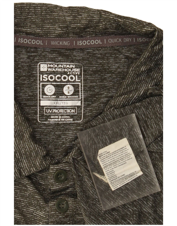 Ανδρικό πουκάμισο πόλο Mountain Warehouse 2XL Khaki Flecked Polyamide