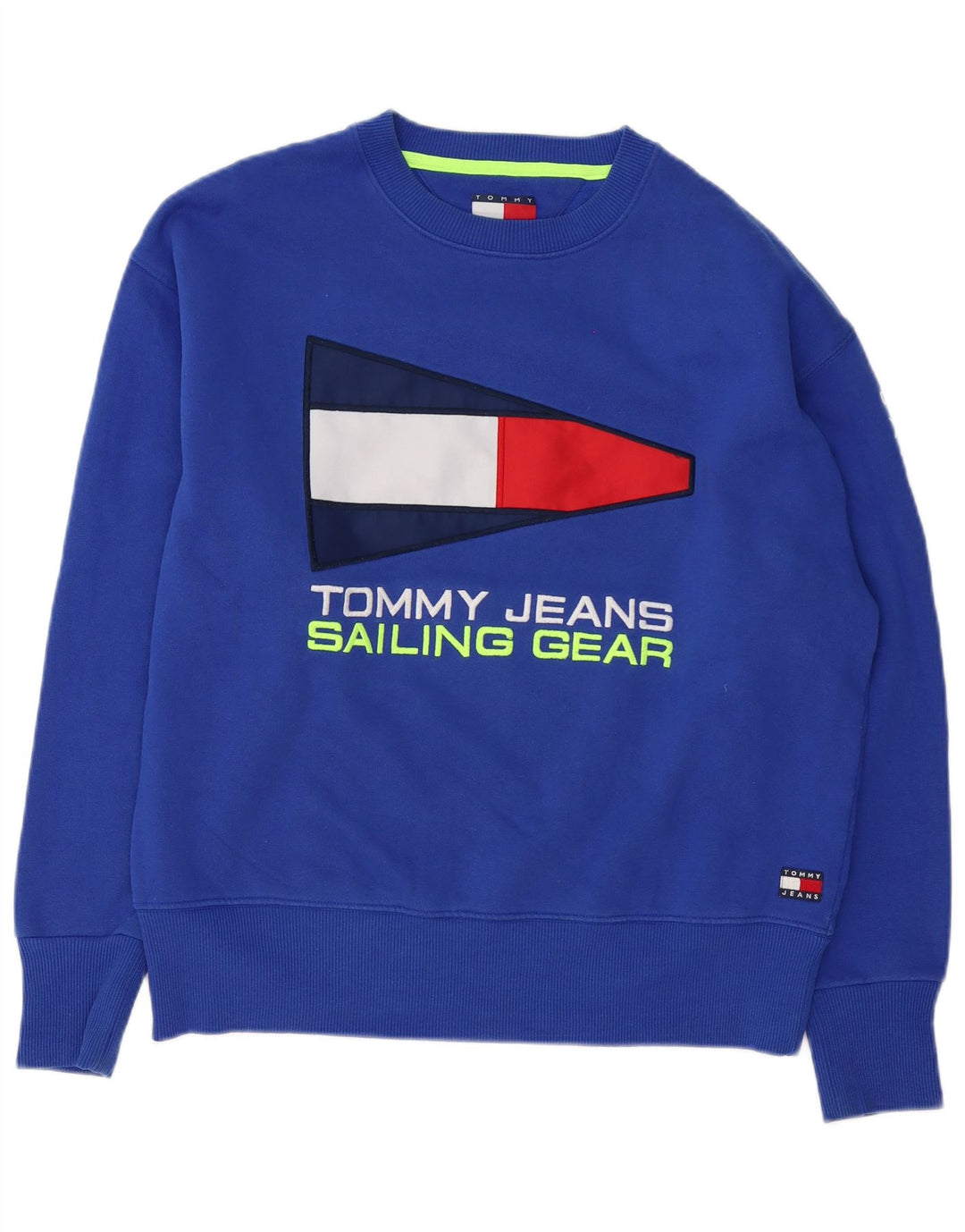 Γραφικό ανδρικό φούτερ Tommy Hilfiger Jumper μεγάλο μπλε βαμβακερό