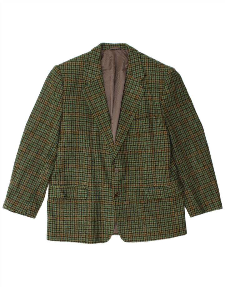 Vintage Ανδρικό σακάκι με 2 κουμπιά σακάκι IT 50 Large Green Check New Wool