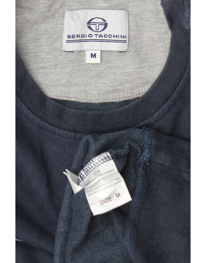 SERGIO TACCHINI Ανδρικό γραφικό φούτερ Jumper Μεσαίο μπλε βαμβακερό