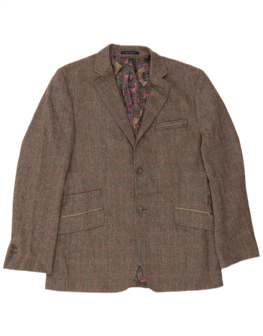 Ted Baker Ανδρικό μπουφάν blazer UK 40 Large Brown Ψαροκόκαλο