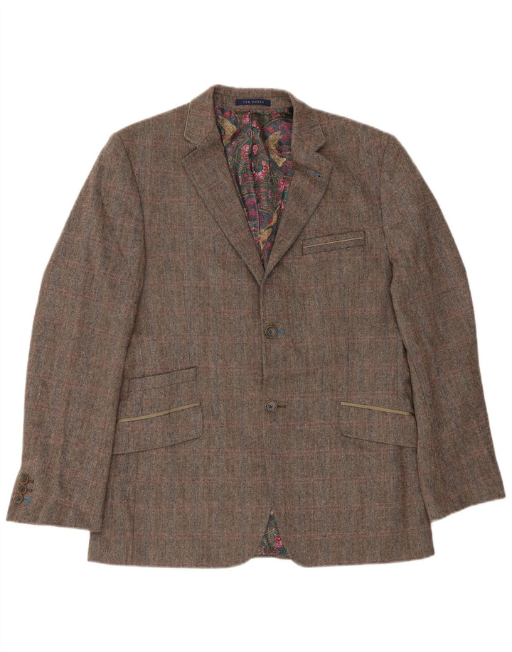Ted Baker Ανδρικό μπουφάν blazer UK 40 Large Brown Ψαροκόκαλο