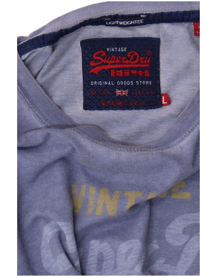 Ανδρικό γραφικό T-Shirt Superdry Top Large Blue