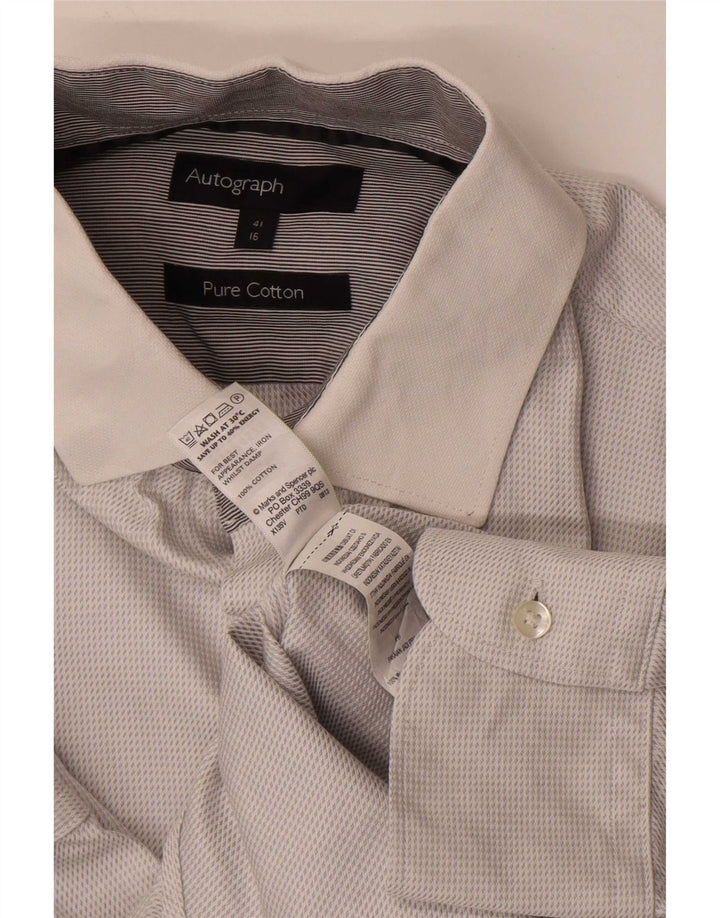 Marks & Spencer Ανδρικό πουκάμισο Autograph Μέγεθος 41 Μεσαίο Γκρι βαμβακερό
