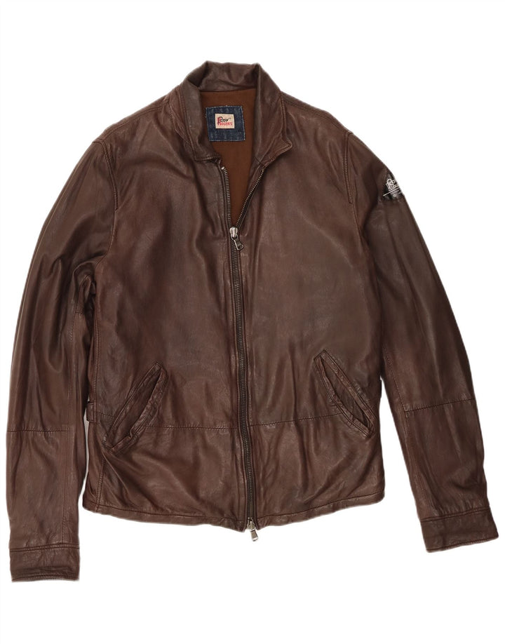Roy Rogers Ανδρικό Δερμάτινο Μπουφάν IT 50 Large Brown Δερμάτινο