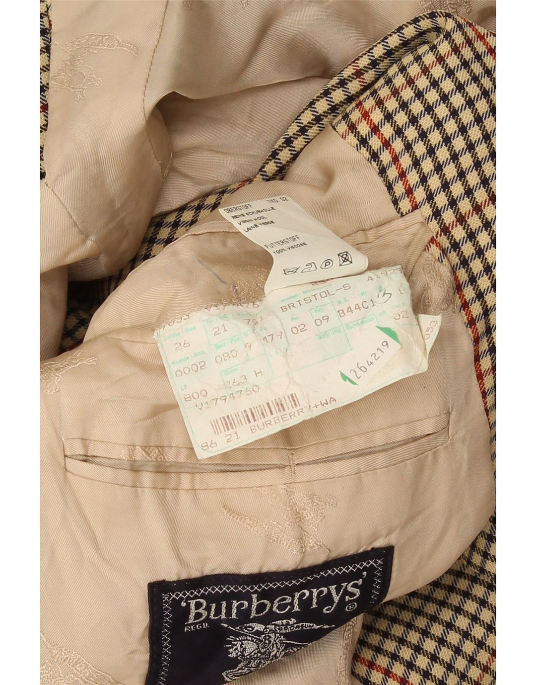 Burberrys Ανδρικό σακάκι σακάκι με 2 κουμπιά UK 38 Medium Beige Houndstooth