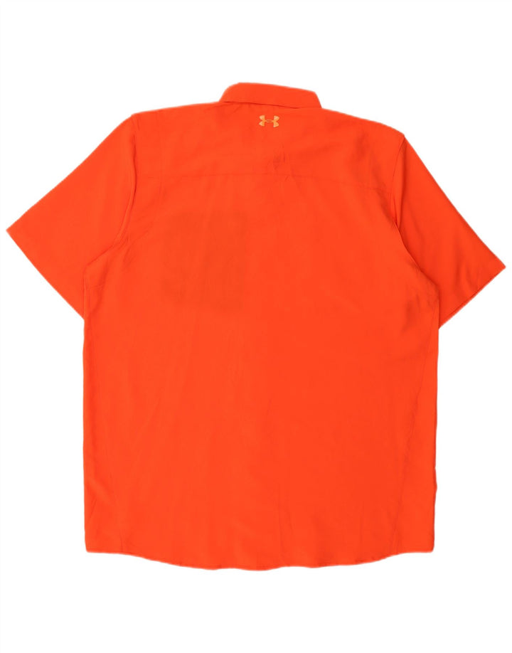 UNDER ARMOR Ανδρικό Heat Gear κοντομάνικο πουκάμισο μεγάλο πορτοκαλί πολυεστέρας