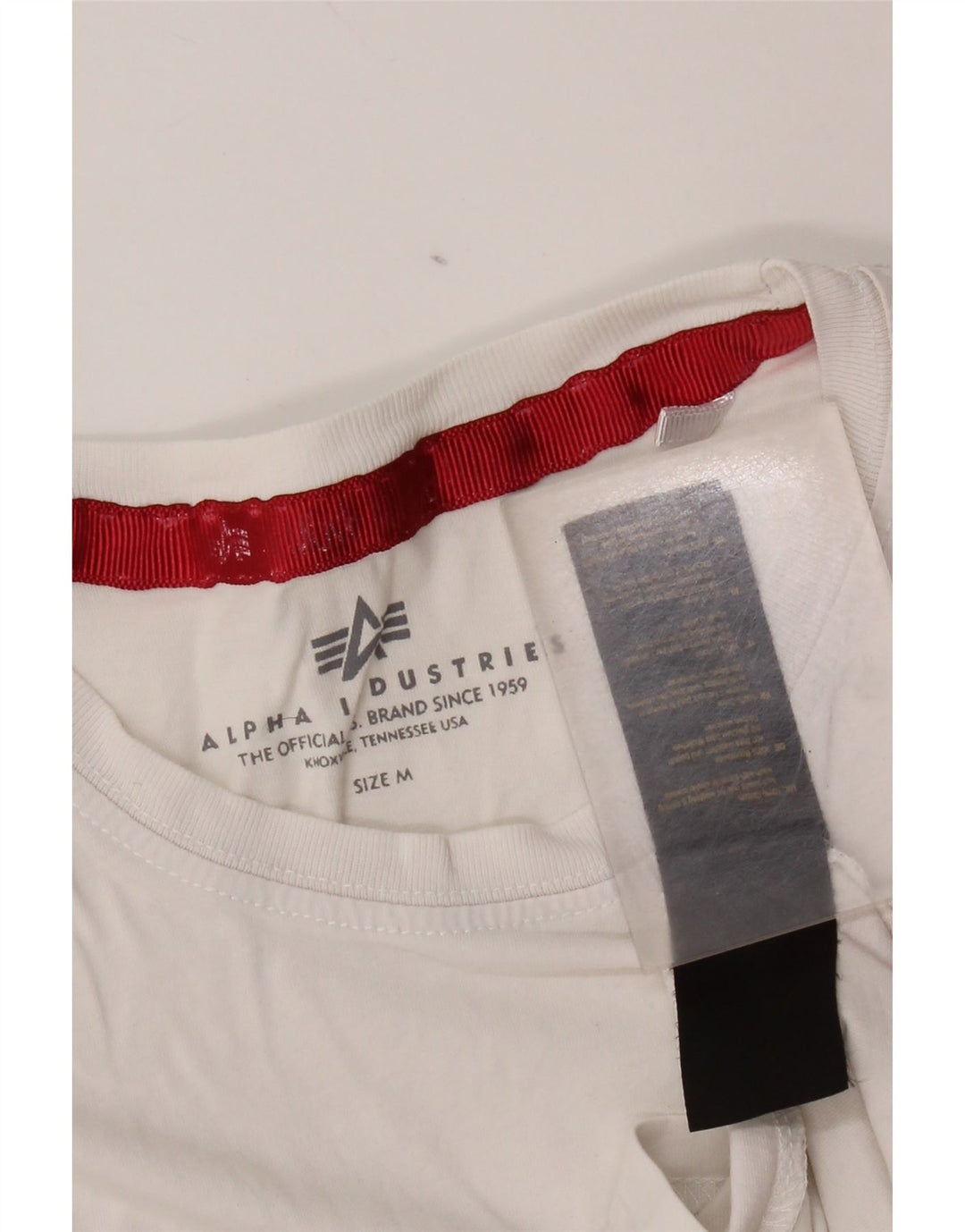 Ανδρικό γραφικό μπλουζάκι Alpha Industries Top Βαμβακερό μεσαίο λευκό ριγέ