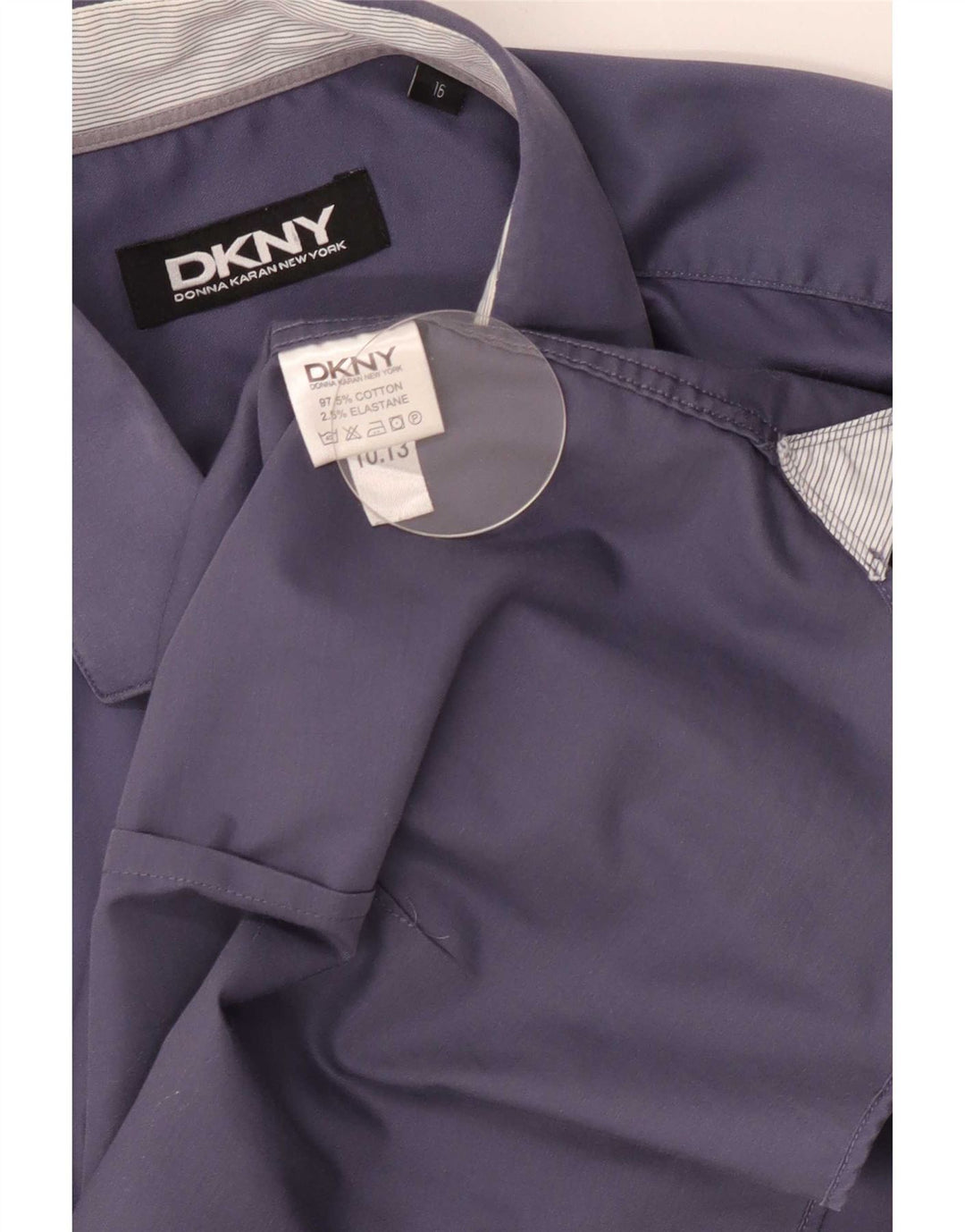 Ανδρικό πουκάμισο Dkny Νούμερο 16 Large Navy Blue από βαμβάκι