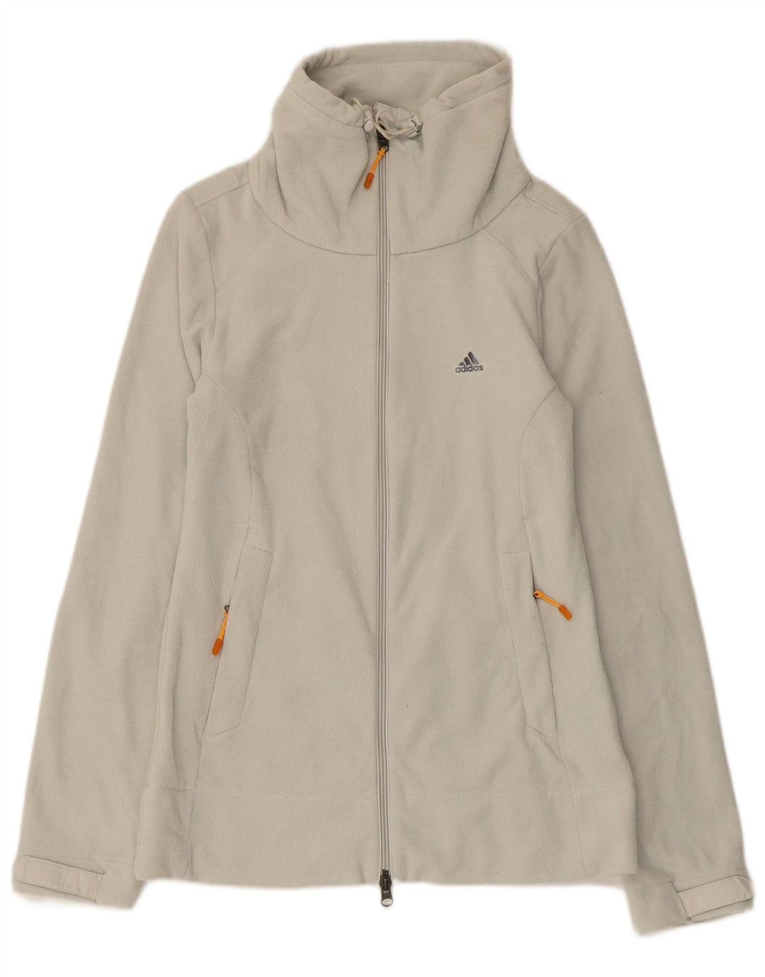 Adidas Γυναικείο Fleece Jacket UK 12 Medium Grey ριγέ πολυεστέρας