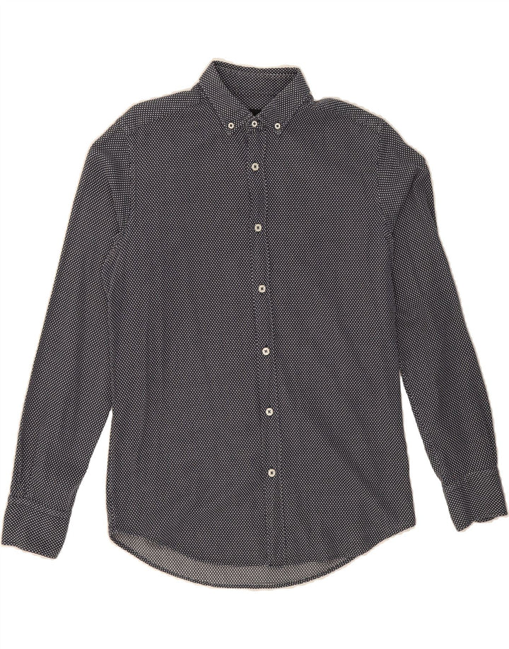 MASSIMO DUTTI Mens Shirt Medium Navy Blue Spotted Vintage Massimo Dutti and Second-Hand Massimo Dutti from Messina Hembry 