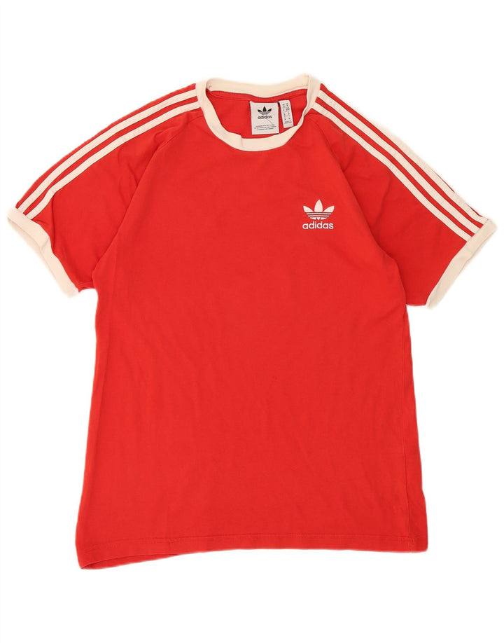 Ανδρικό T-Shirt Adidas Τοπ μεσαίο κόκκινο βαμβακερό