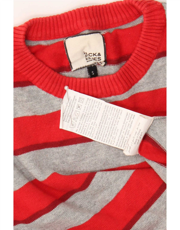 Jack & Jones Ανδρικό πουλόβερ με κανονική εφαρμογή Crew Neck Jumper Μικρό κόκκινο ριγέ