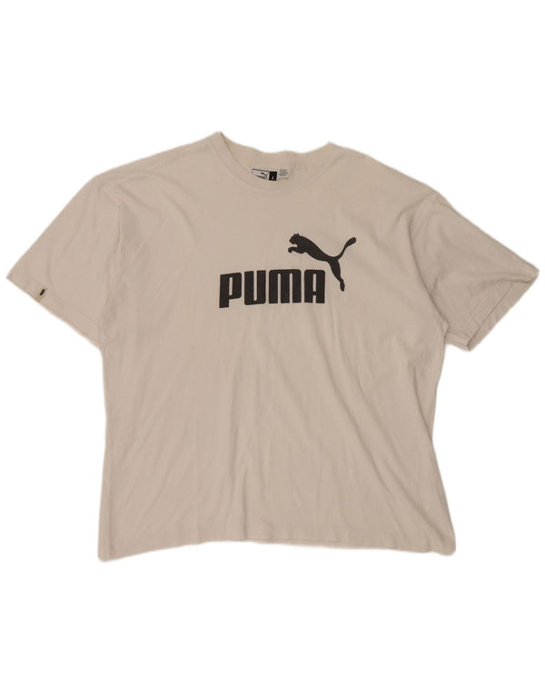 PUMA Mens Graphic T-Shirt Top Large White