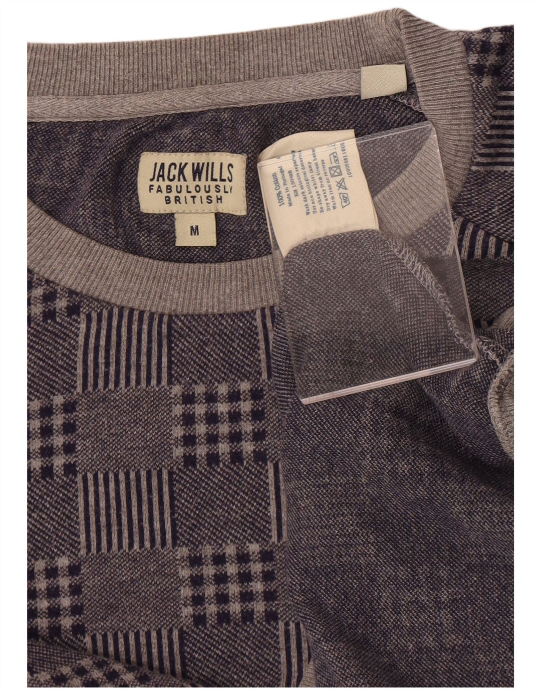 Jack Wills Ανδρικό πουλόβερ με λαιμόκοψη με μεσαίο μπλε ναυτικό συνονθύλευμα