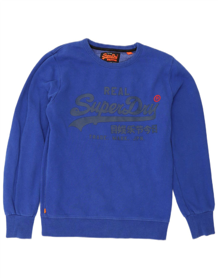 Ανδρικό γραφικό φούτερ Superdry Jumper Μεσαίο μπλε βαμβακερό