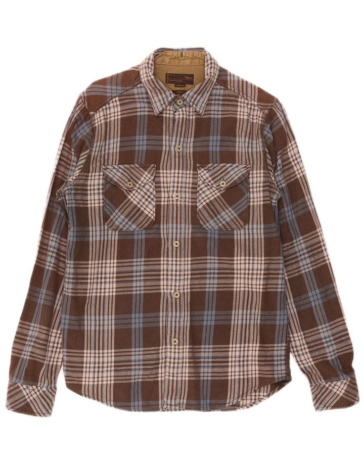 Ανδρικό φανελένιο πουκάμισο Marlboro Classics Slim Fit, Μεσαίο καφέ