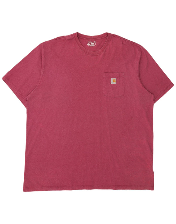 Carhartt Ανδρικό T-Shirt Loose Fit Top 3XL Ροζ βαμβακερό