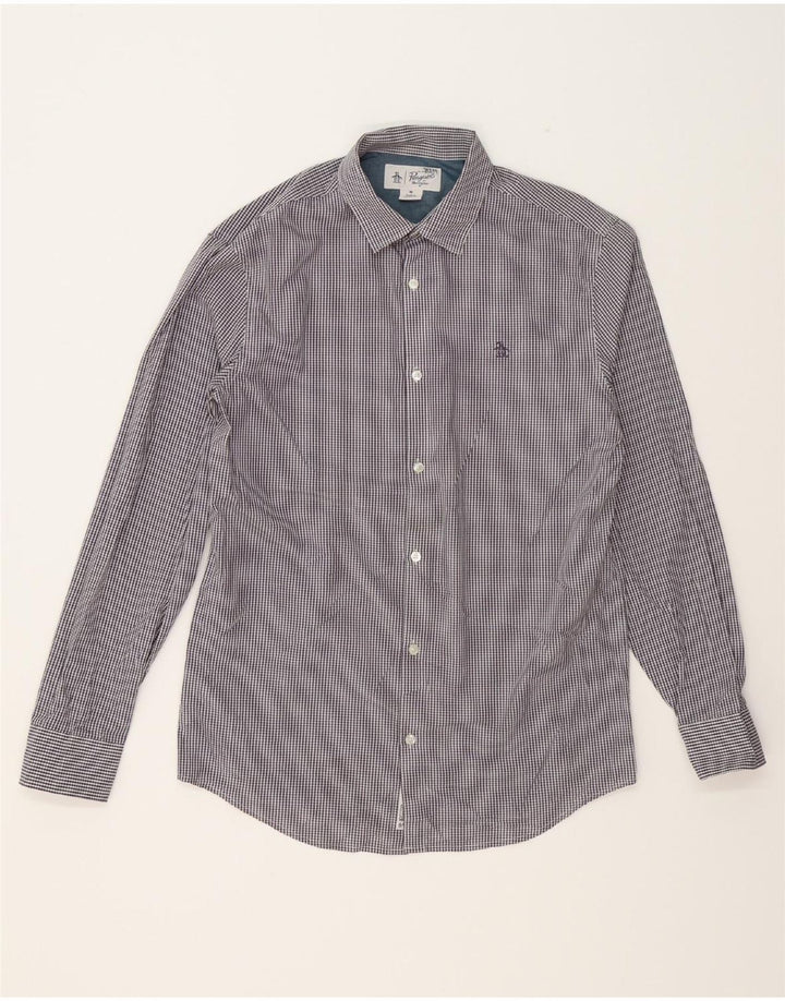 PENGUIN Mens Shirt Medium Purple Check Cotton Vintage Penguin and Second-Hand Penguin from Messina Hembry 