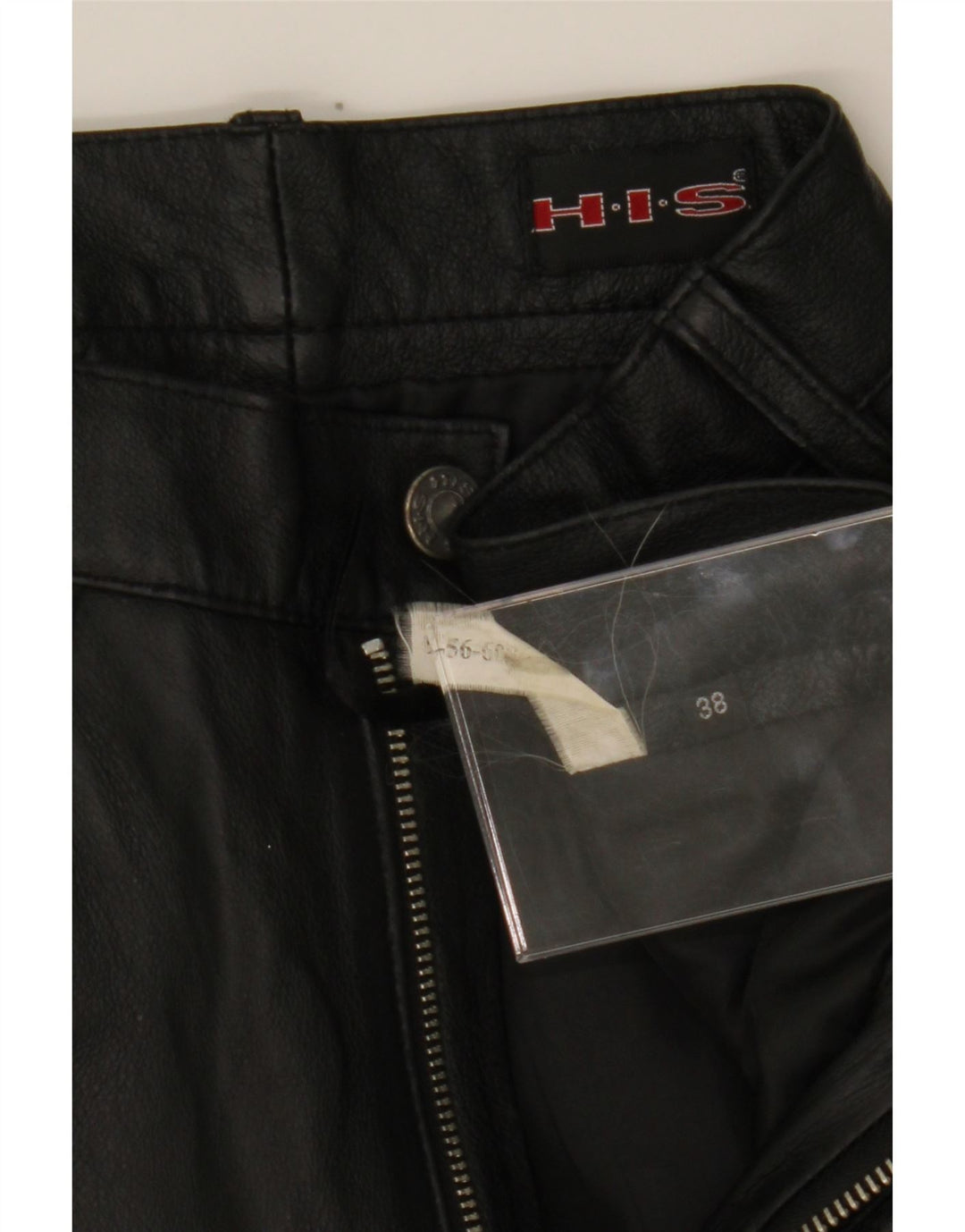 H.I.S Womens Straight Leather Trousers EU 38 Medium W28 L32 Black Vintage H.I.S and Second-Hand H.I.S from Messina Hembry 