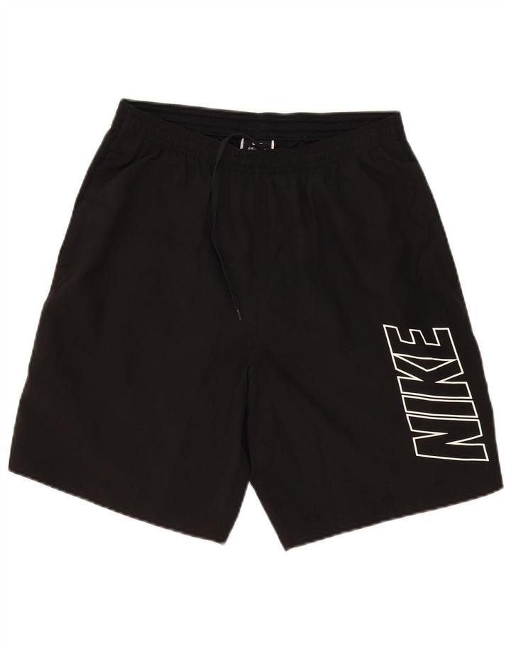 Γραφικό αθλητικό σορτς NIKE Ανδρικό Dri Fit, μεσαίο μαύρο πολυεστέρα