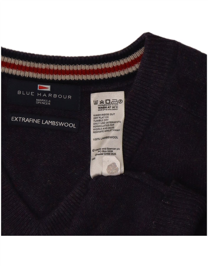 Ανδρικό πουλόβερ Marks & Spencer Blue Harbor με V-Neck Jumper Medium Purple