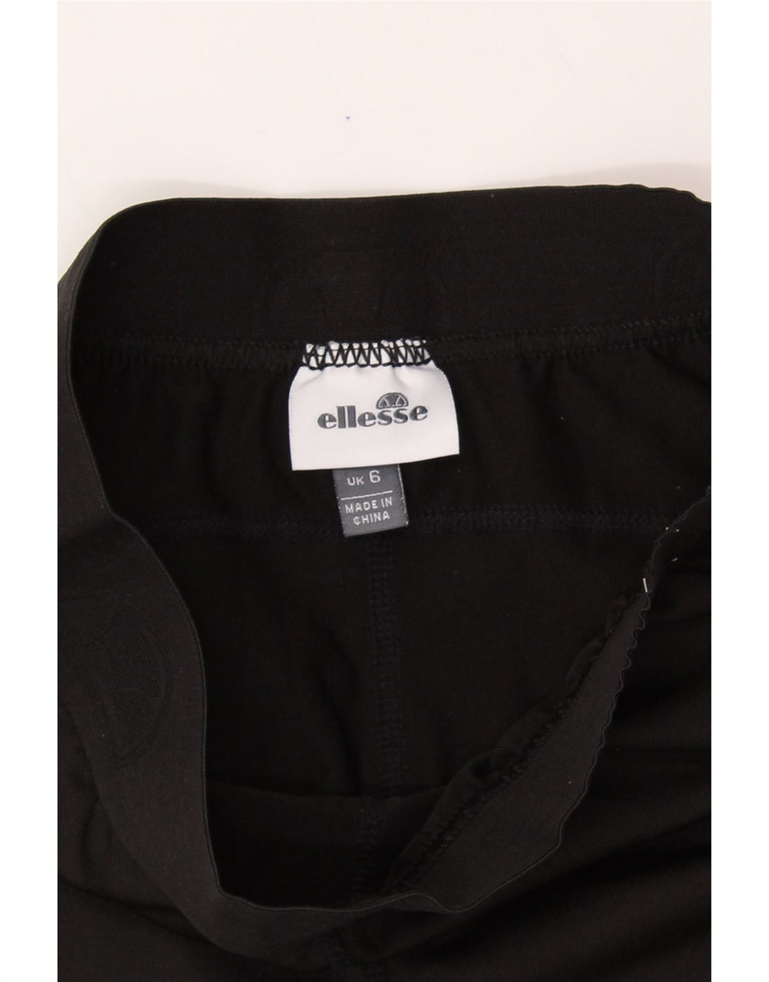 ELLESSE Womens Graphic Leggings UK 6 XS  Black Polyester Vintage Ellesse and Second-Hand Ellesse from Messina Hembry 