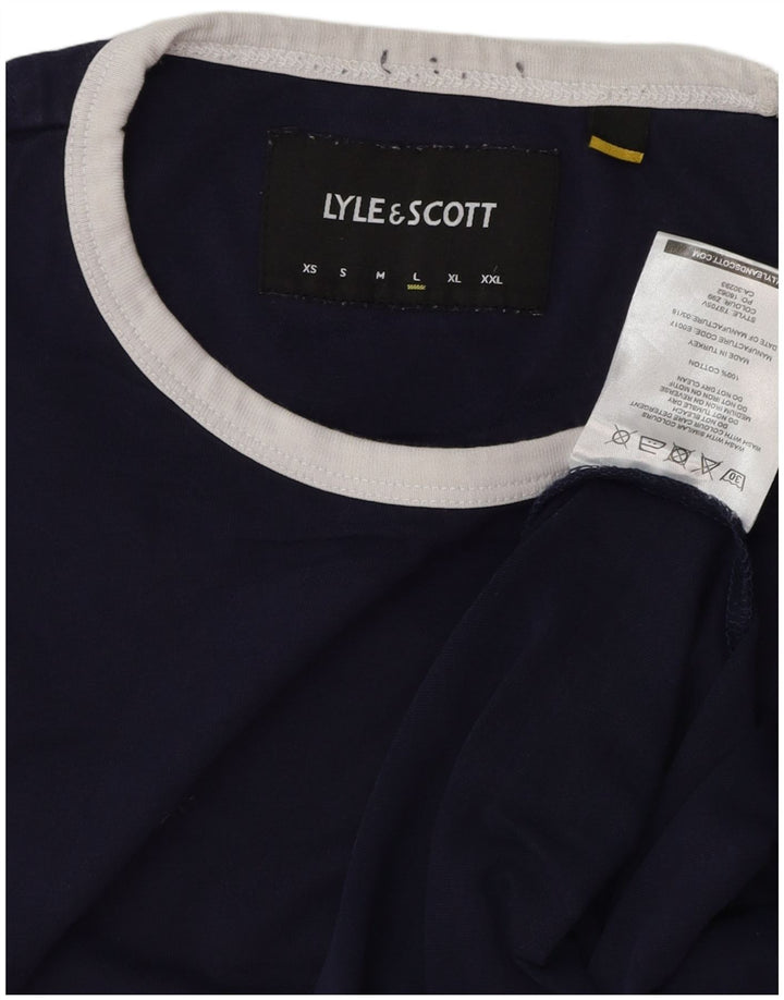 Ανδρικό T-Shirt Lyle & Scott Top Large Navy Blue από βαμβάκι