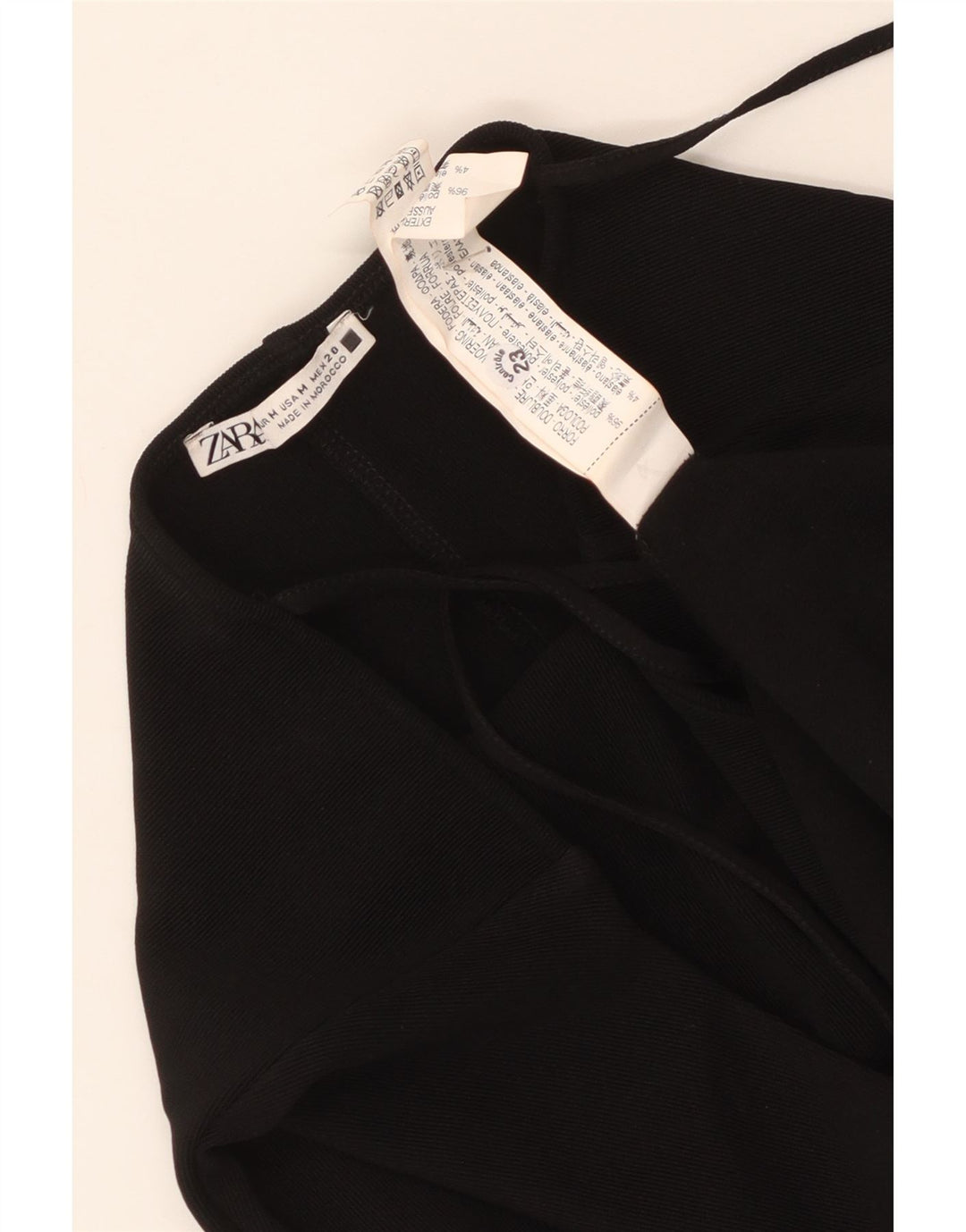 Zara Γυναικείο Αμάνικο Bodycon Φόρεμα UK 12 Medium Μαύρο Πολυεστέρας