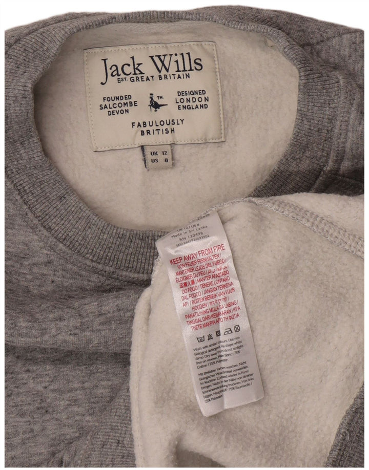 Jack Wills Γυναικεία Φούτερ Jumper UK 12 μεσαίου γκρι βαμβακερό