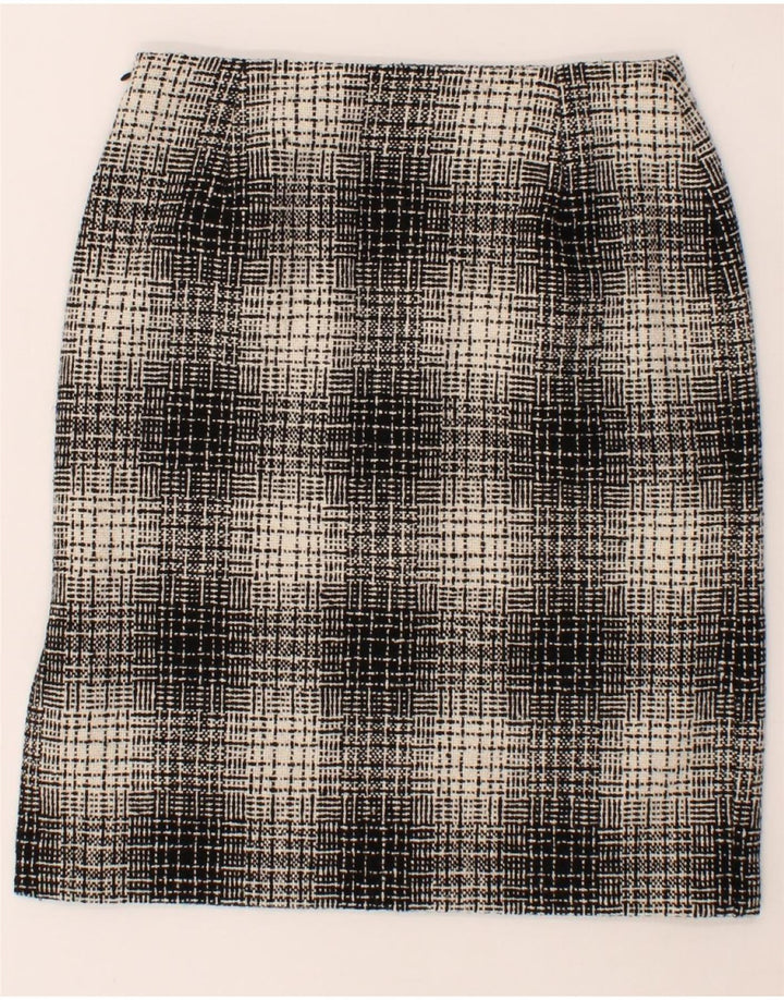 VALERIE STEVENS Womens Midi Skirt US 10 Large W32 Black Check Wool Vintage Valerie Stevens and Second-Hand Valerie Stevens from Messina Hembry 