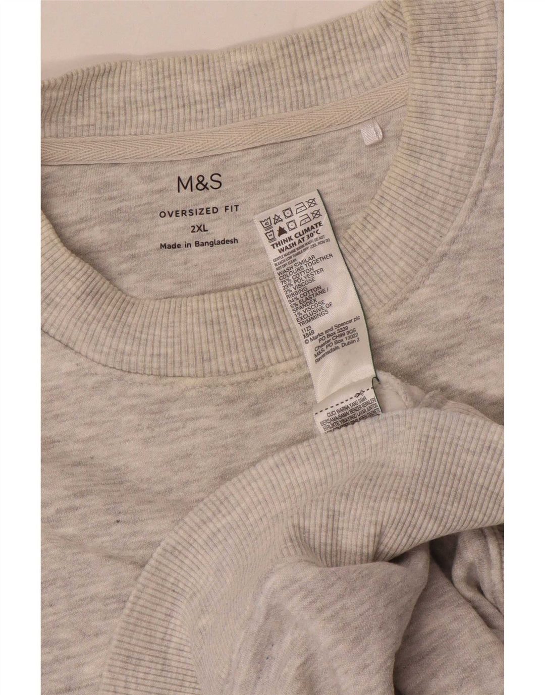 Marks & Spencer Ανδρική μπλούζα υπερμεγέθη Jumper 2XL Γκρι βαμβακερό